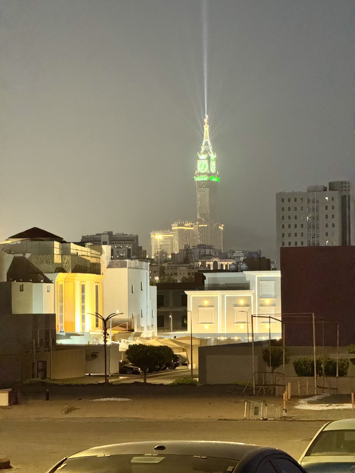 The same view after dark